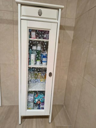 Mueble Vitrina Blanco con Cajón