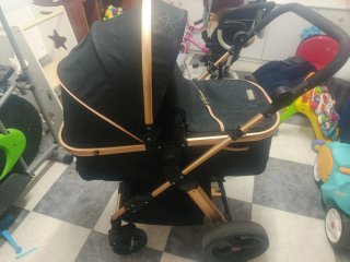 Carrito de Bebé Chipolino Negro y Dorado