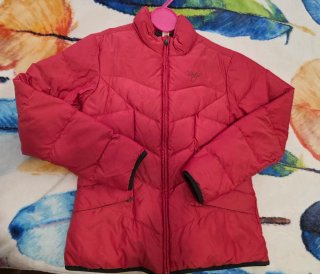 Abrigo de plumas rojo ( coral)