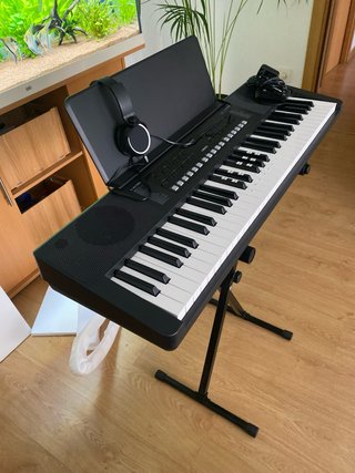 Teclado Musical con Soporte, pedal y Auriculares