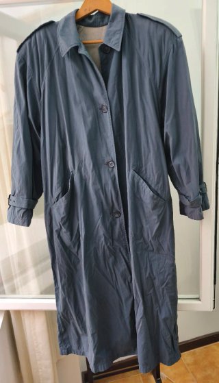Gabardina Vintage ,azul verdoso