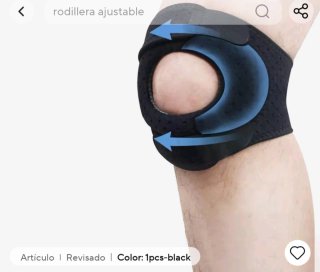 Rodillera Rotuliana Ajustable Negra