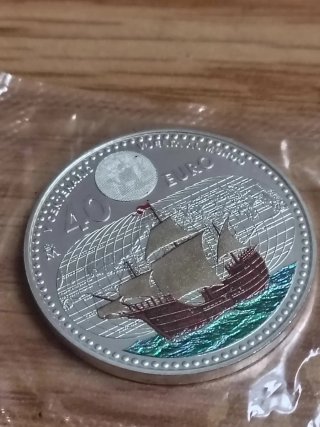 Moneda de Plata 40 Euro V Centenario