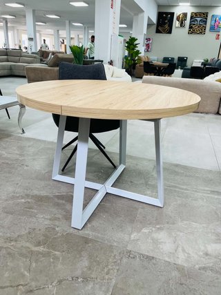 Mesa Extensible Redonda Madera y Metal