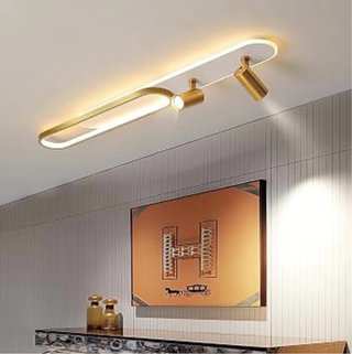 Lámpara de techo LED dorada 100cm