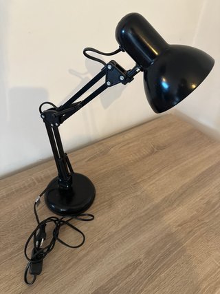 Lámpara de estudio articulada negra 55 cm