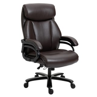 Silla de oficina y sillón basculante de PU, marrón