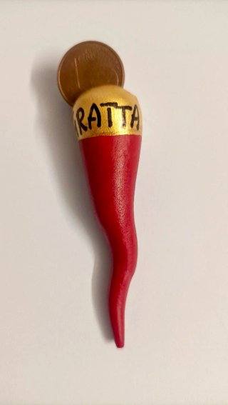 Corno portafortuna in terracotta