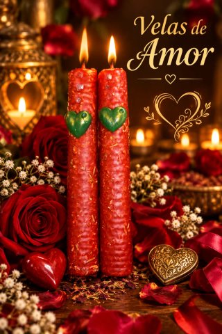 Set de 2 Velas Artesanales Rojas
