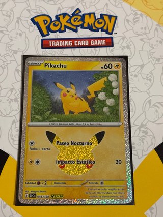 Carta Pokémon Pikachu 30 Aniversario