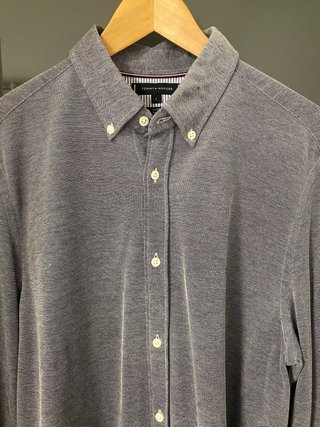 Camisa Tommy Hilfiger Gris Talla L Slim Fit