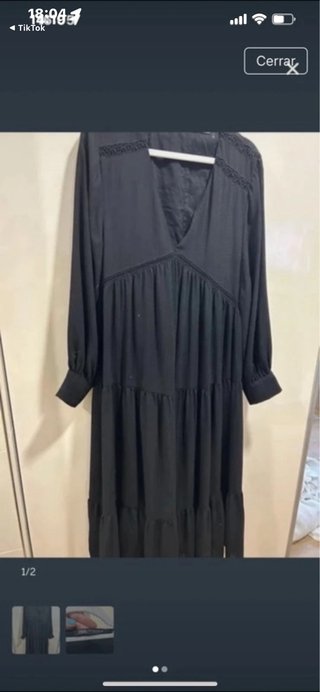 Vestido largo negro Zara