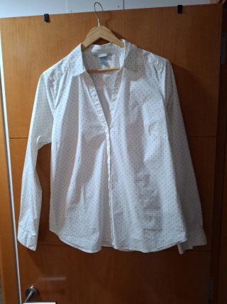 Camisa Blanca con Lunares Talla 44