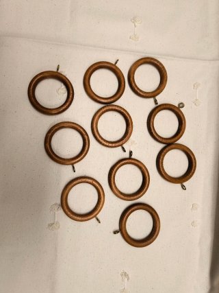 10 Anella per Tende in Legno