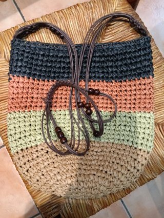 Bolso Bandolera de Rafia Multicolor