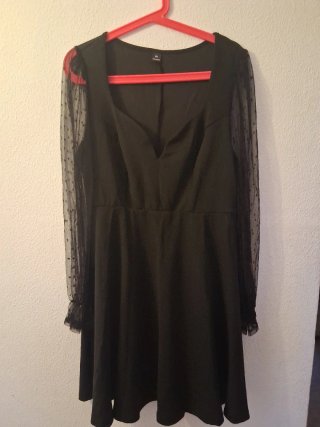Vestido Negro Medio Largo Talla XL