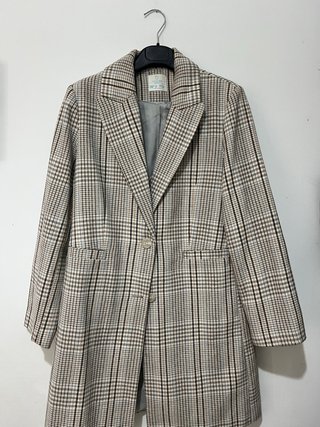 Chaqueta de cuadros beige Primark