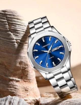 Reloj Liboger Plateado y Azul