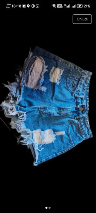 Pantaloncini in jeans strappati