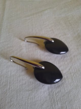 NUEVO Pendientes de plata y ónix