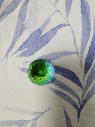 Cristal Decorativo Tallado Verde