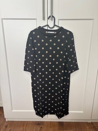 Vestido Zara Negro con Lunares Talla S