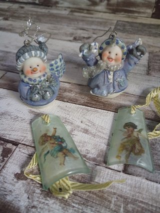 DECORAZIONI/ADDOBBI NATALE ANGELI/PUPAZZI DI NEVE