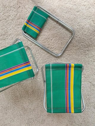 3 taburetes plegables | Vintage 70s