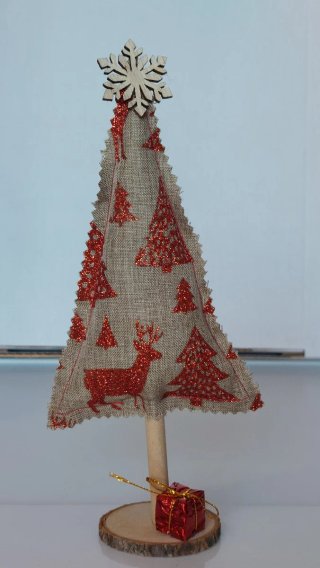 Albero di Natale decorativo in tessuto cm 21