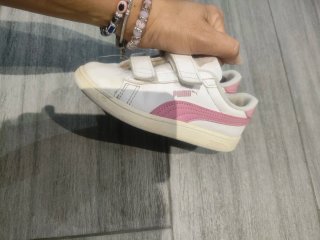 Zapatillas Puma Niña Blancas y Rosa talla 26