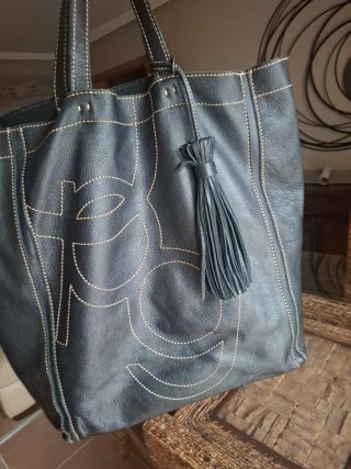 Bolso Purificación García Negro Piel