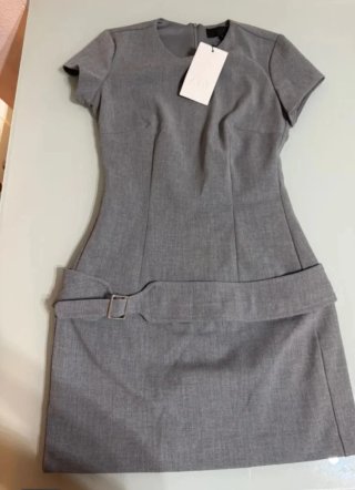 Vestido Zara Gris Talla XS