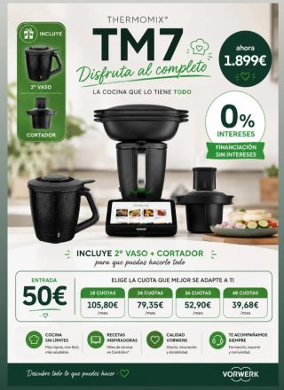 Thermomix TM7 con Vaso Extra y Cortador