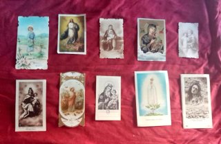 Lote de 10 estampas religiosas antiguas