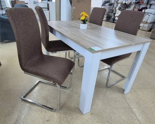 Conjunto de Comedor con 4 Sillas de Tela