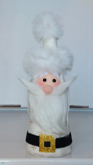 Babbo Natale decorativo bianco 23 cm