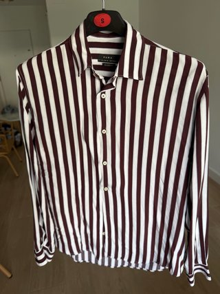 Camisa Zara de Rayas Roja y Blanca