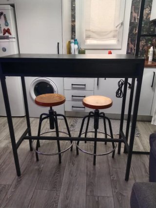 Mesa Alta de Cocina Negra