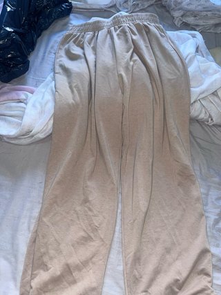 Pantalones Anchos Beige