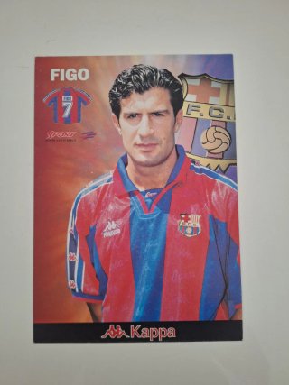 Postal grande Luis Figo FC Barcelona 1997