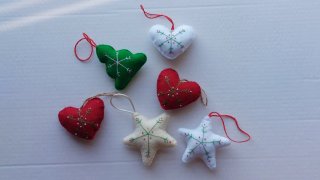 Set di 6 decorazioni natalizie cm 7/8