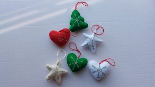 Set 6 Decorazioni Natalizie in Tessuto