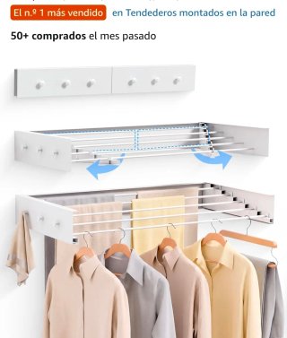Tendedero Plegable de Pared 100 cm