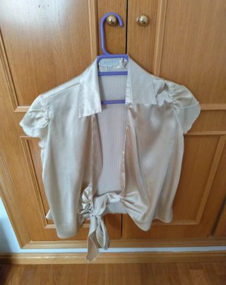 Camisa de Rayas Beige Zendra Talla L