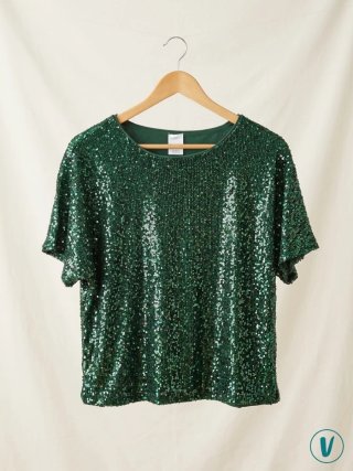 Camisa de lentejuelas verde