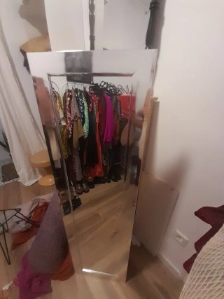 Espejo de cuerpo entero plateado