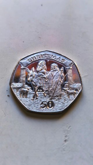 Moneda 50 Pence Christmas Gibraltar 2003
