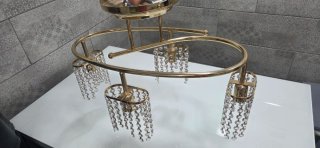 Lámpara Clásica Dorada con Cristales Swarovski