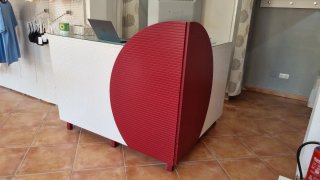 Mostrador de Negocio Blanco y Rojo