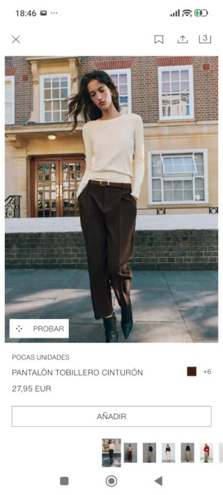 Pantalón Tobillero con Cinturón Zara